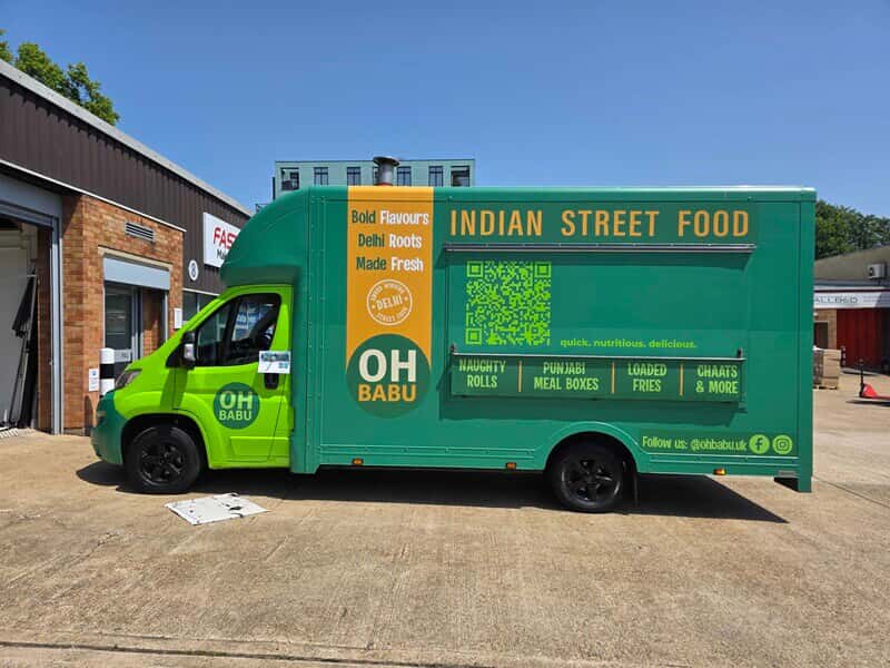 An image of the Oh Babu vehicle wrap.